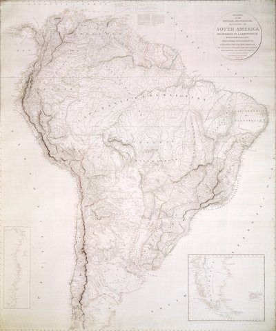 Contorni delle divisioni fisiche e politiche del Sud America, 1810 da Aaron Arrowsmith